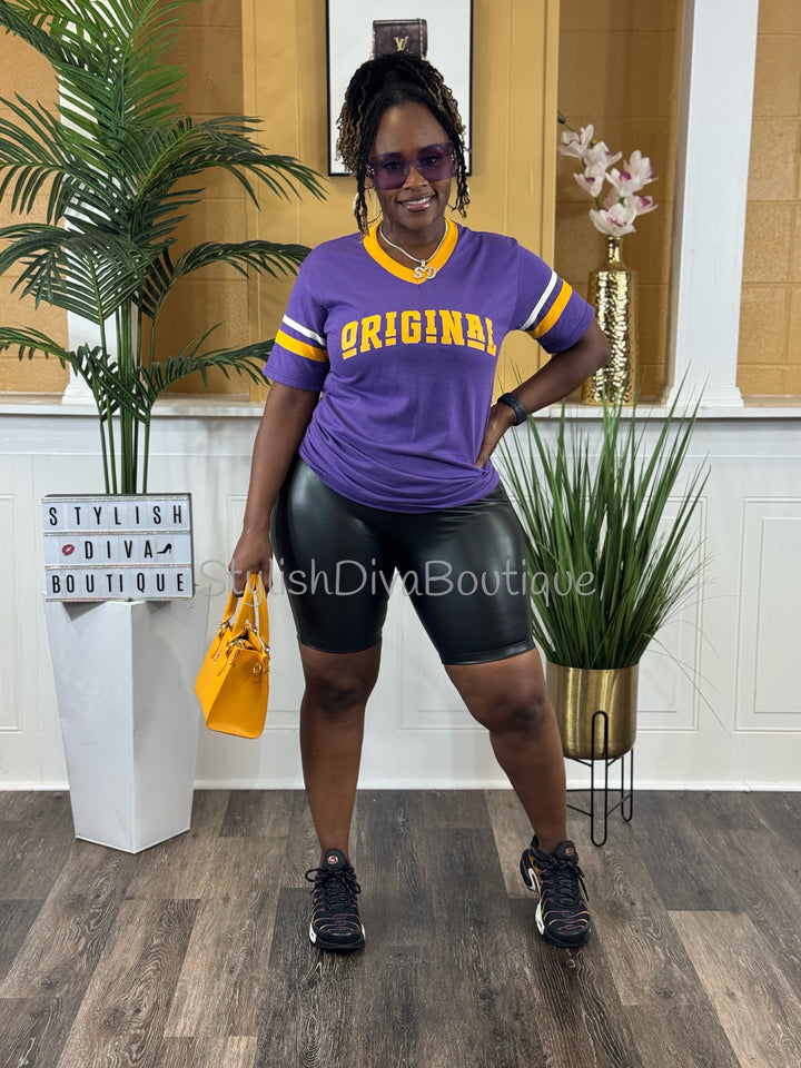 ORIGINAL Varsity Tee (Purple/Gold/White)