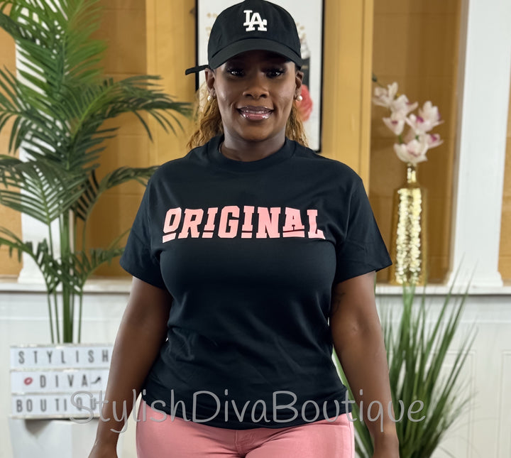 ORIGINAL Signature Graphic Tee (Black Shirt/Pink Print)
