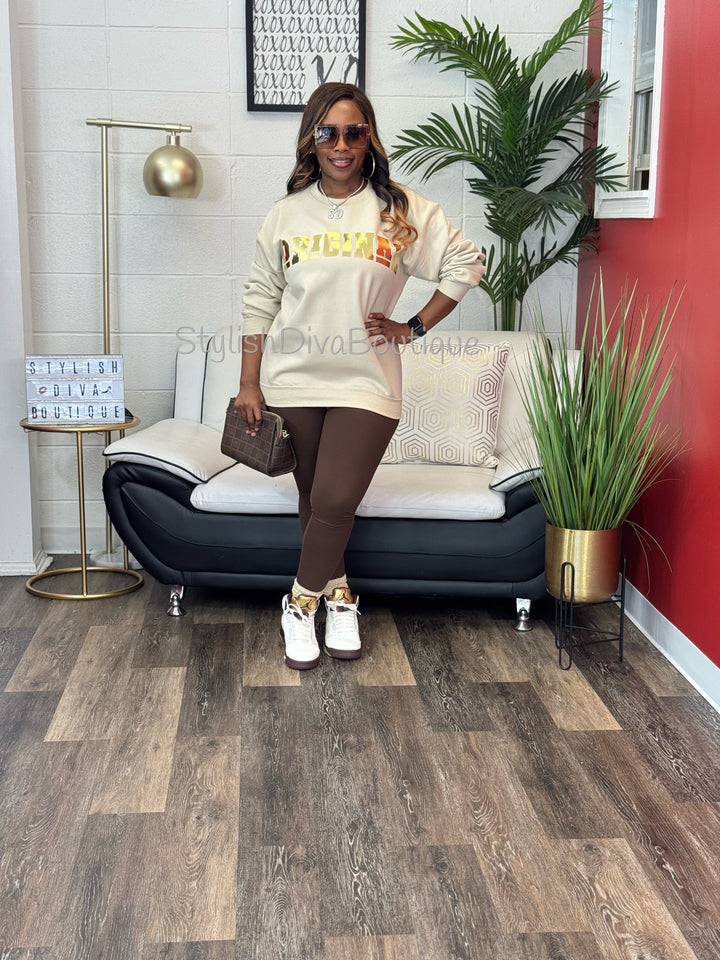 ORIGINAL Signature Sweatshirt Only up to 3XL (Metallic Gold Print)