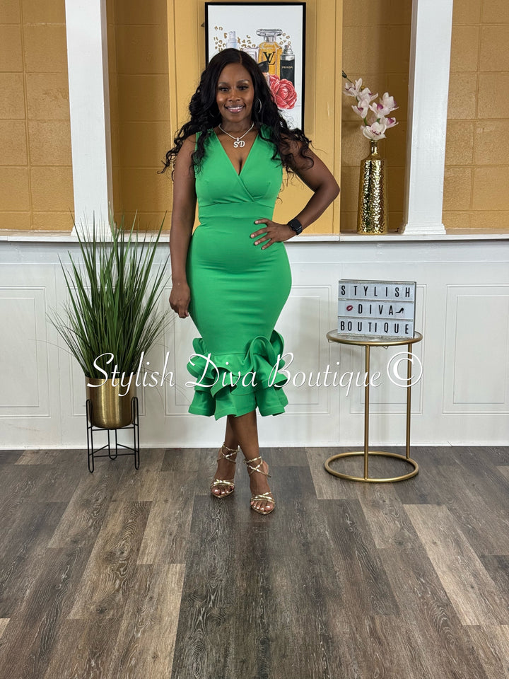 Majestic Midi Dress (Green)