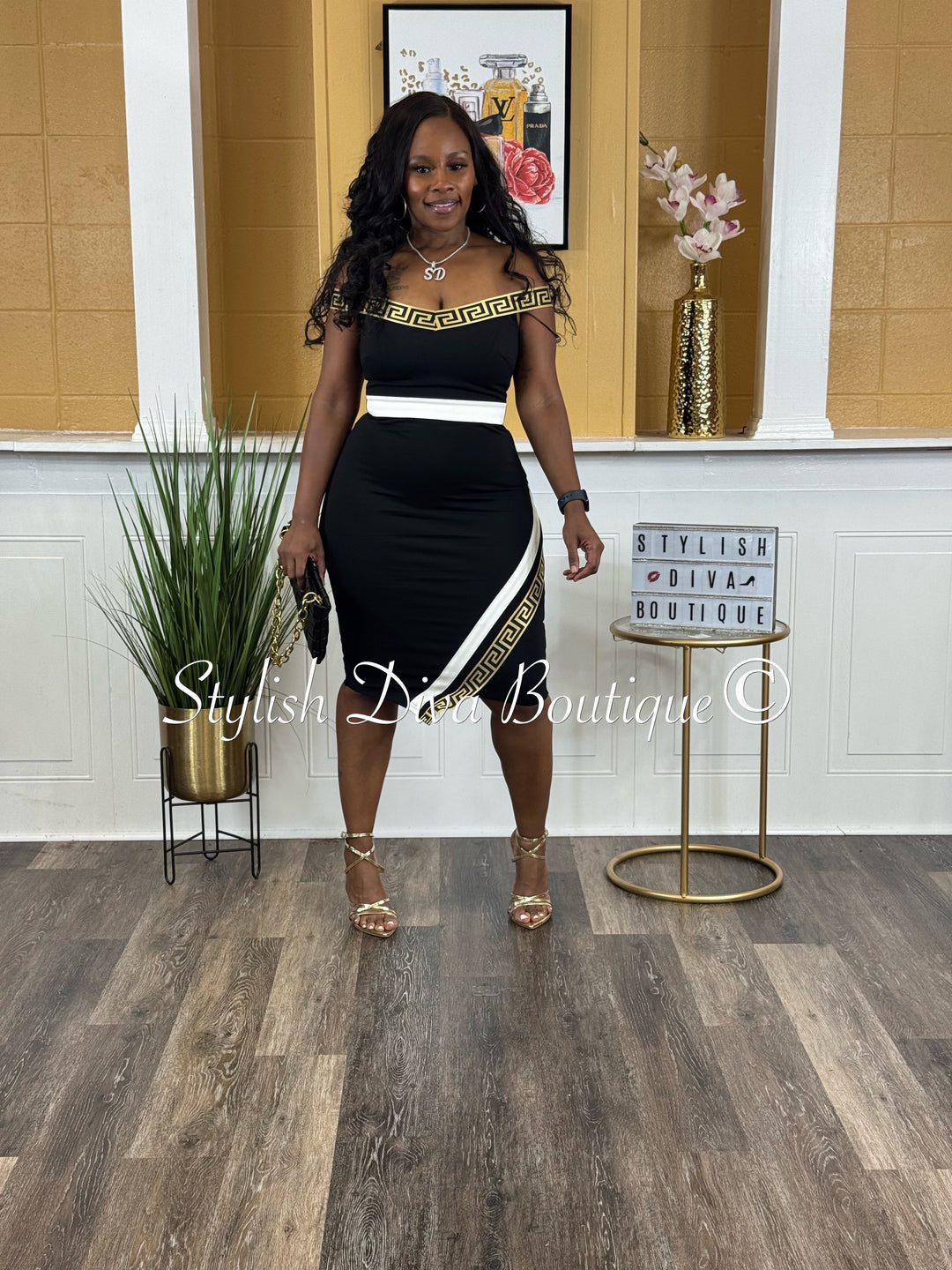 Golden Rule Midi Dress (Black)