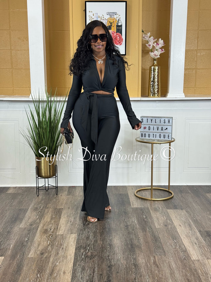 Desi 2pc Flare Set (Black)