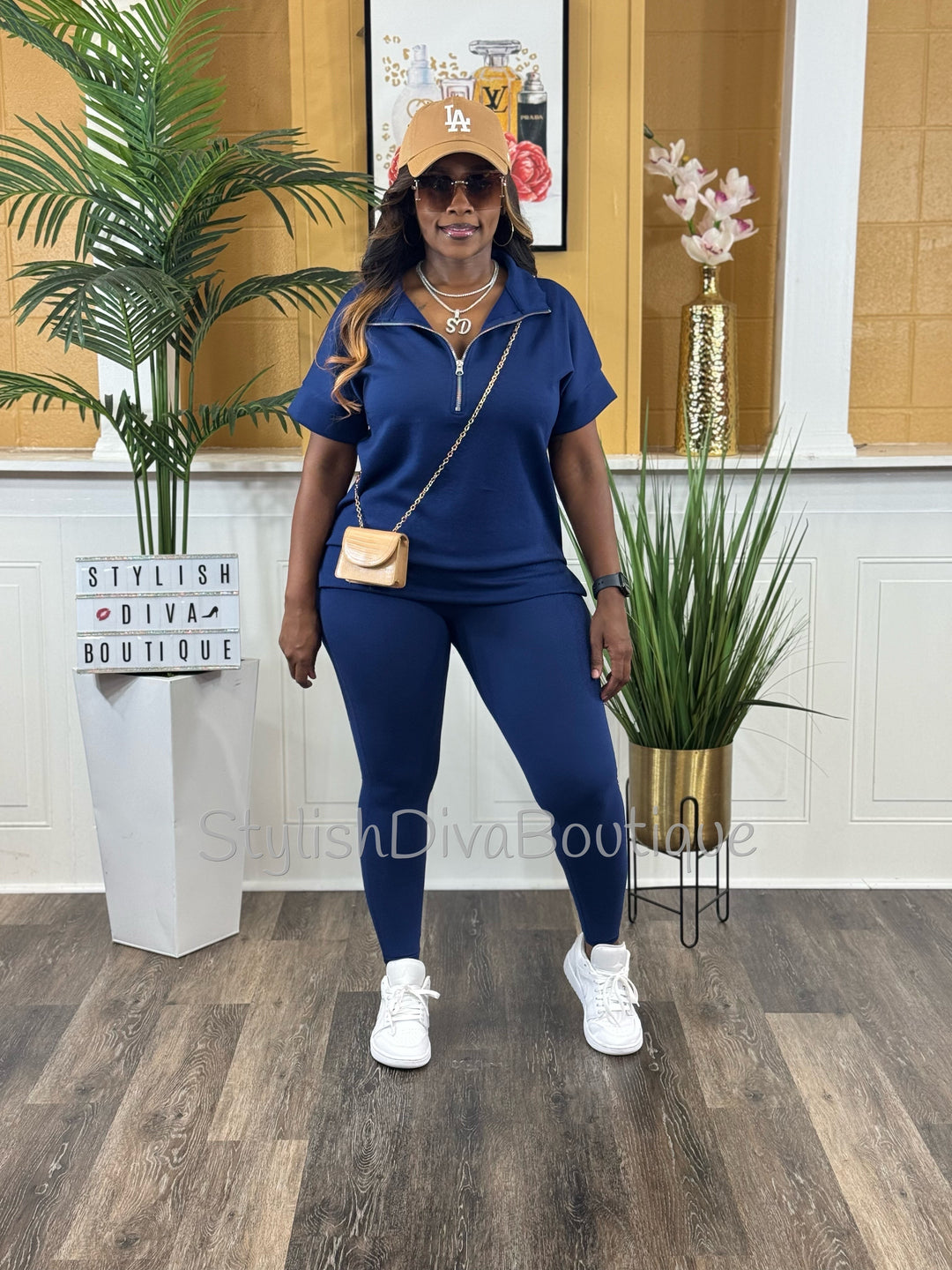 Polished Ease Half Zip Set Up to 3XL (Lt Navy)