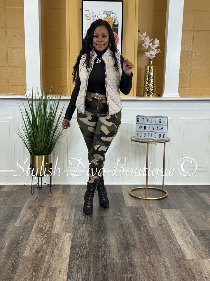 Rowan Quilted Padded Vest up to 2XL (Pale Taupe)