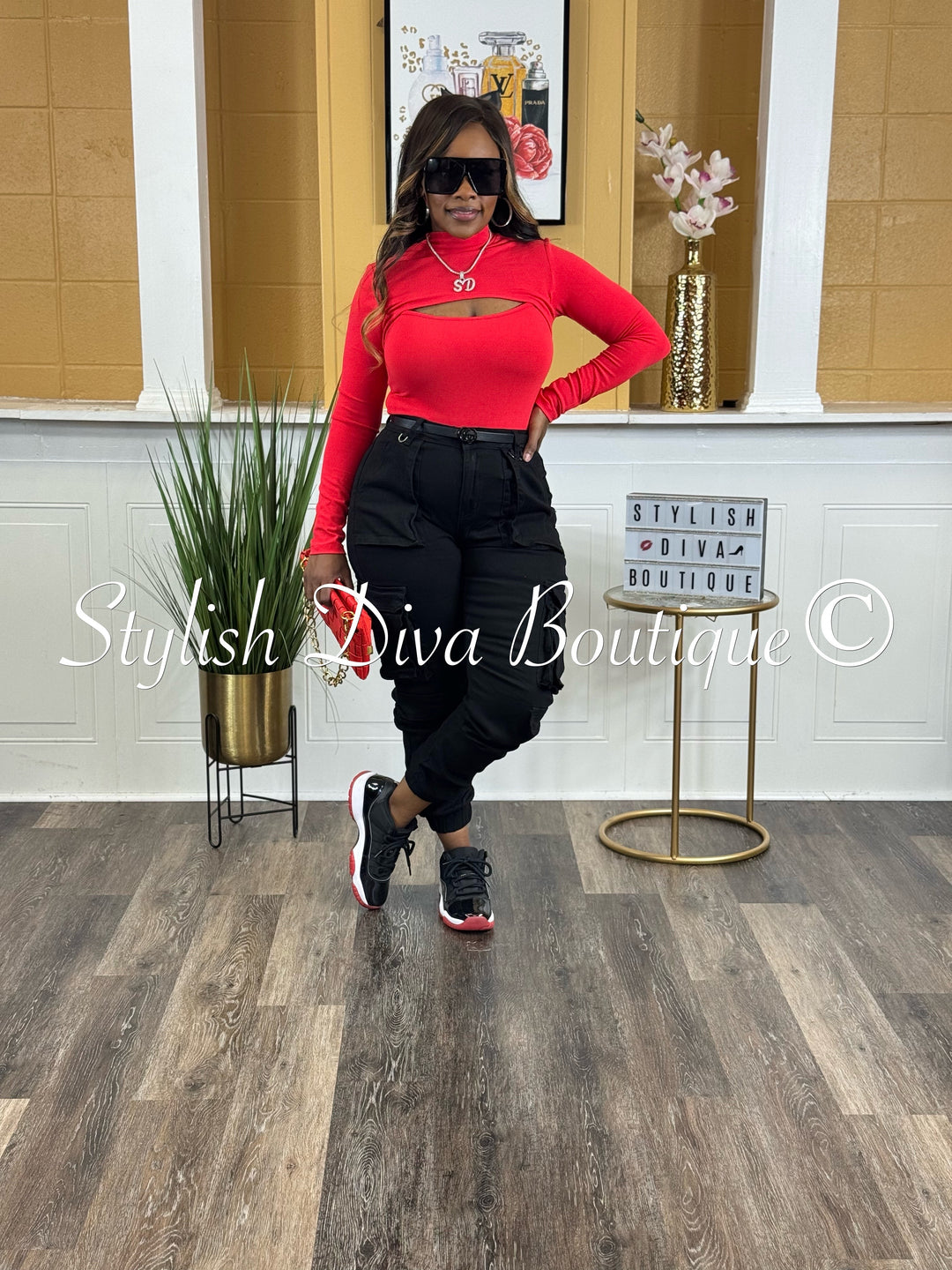 Sienna Cargo Joggers up to 3XL (Black)