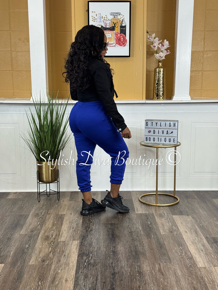 Onyx Vibes Cropped Denim Jacket (Black)