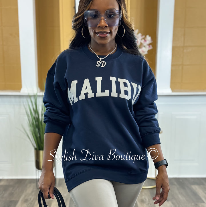 Malibu Sweatshirt Only up to 3XL (Grey Print)
