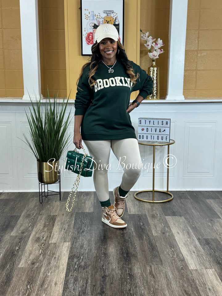 Brooklyn Sweatshirt Only up to 3XL (Cream Print)