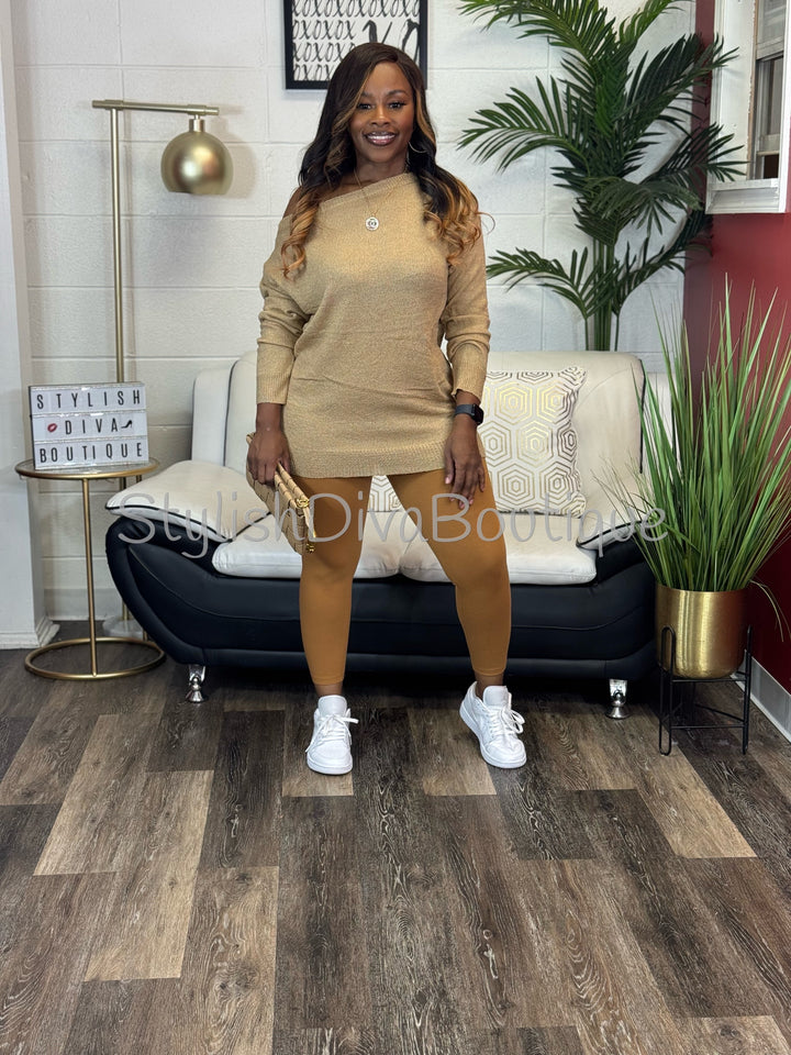 Bobbi Off Shoulder Everyday Sweater (Camel)