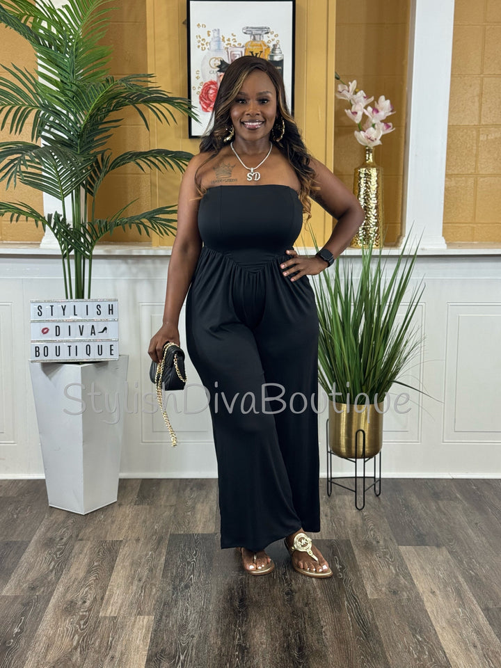 Sun &amp; Sand Ankle Jumpsuit (Black)