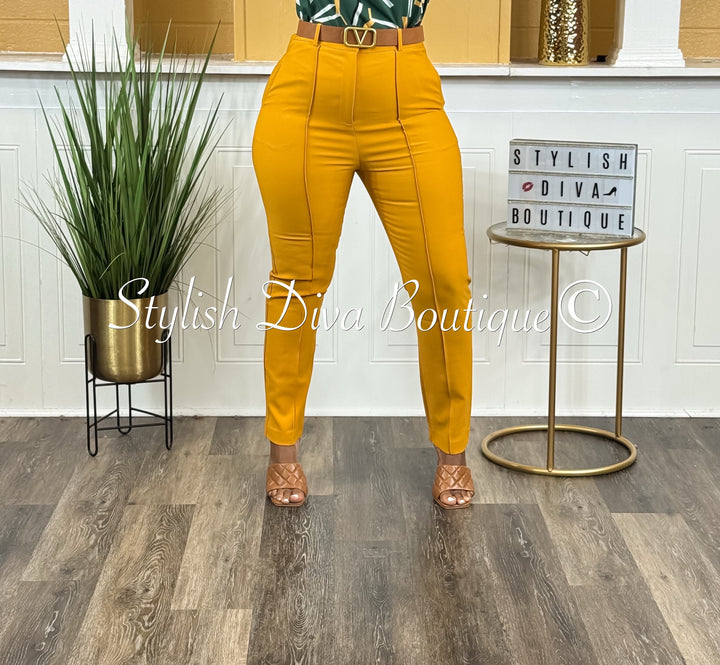 Mya Ankle Pants (Mustard)