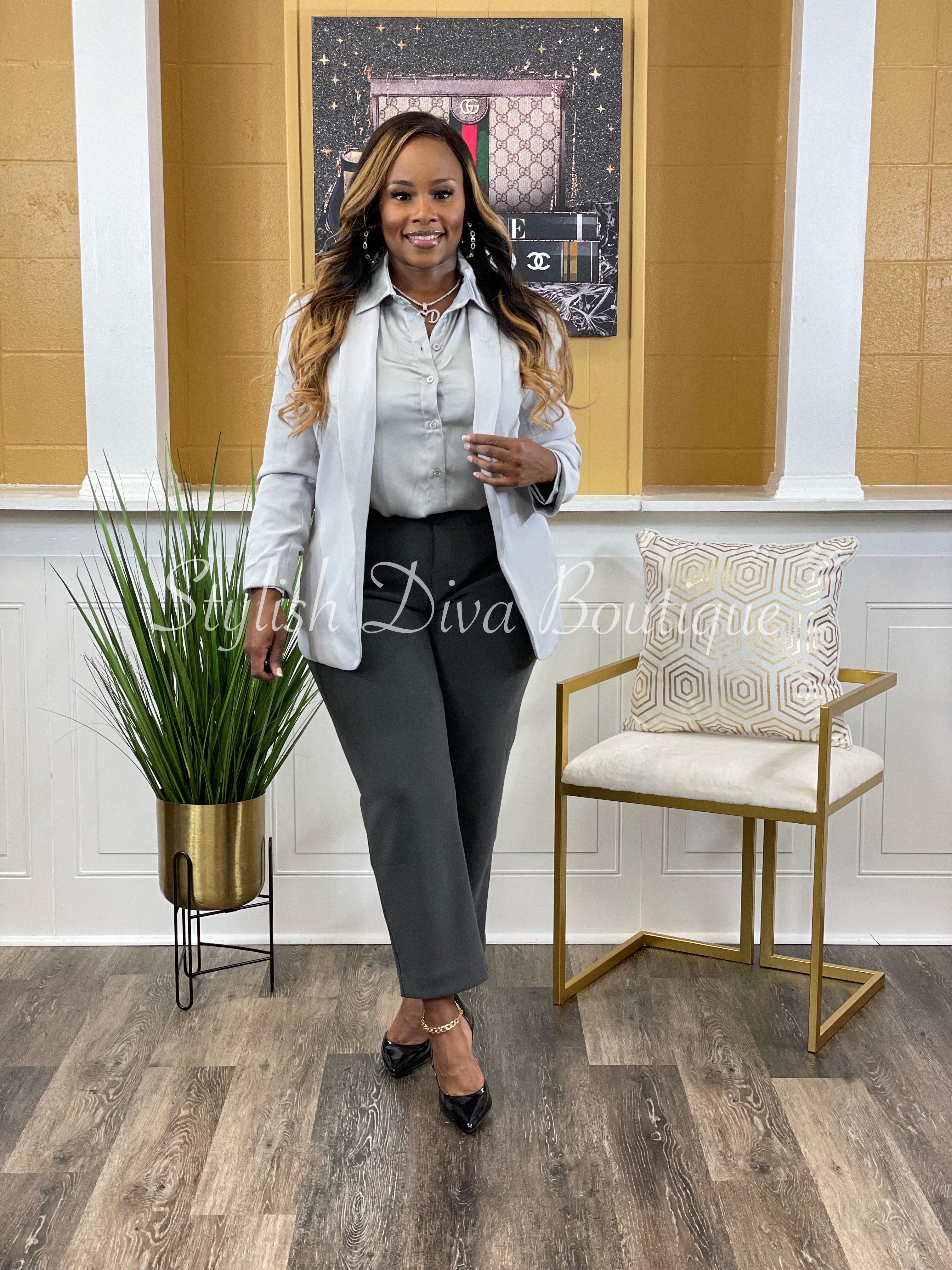 Grey ruched best sale sleeve blazer