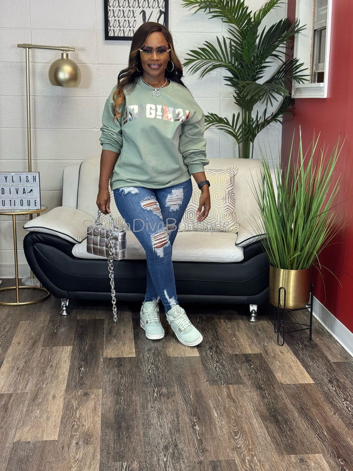 ORIGINAL Signature Sweatshirt Only up to 3XL (Metallic Silver Print)