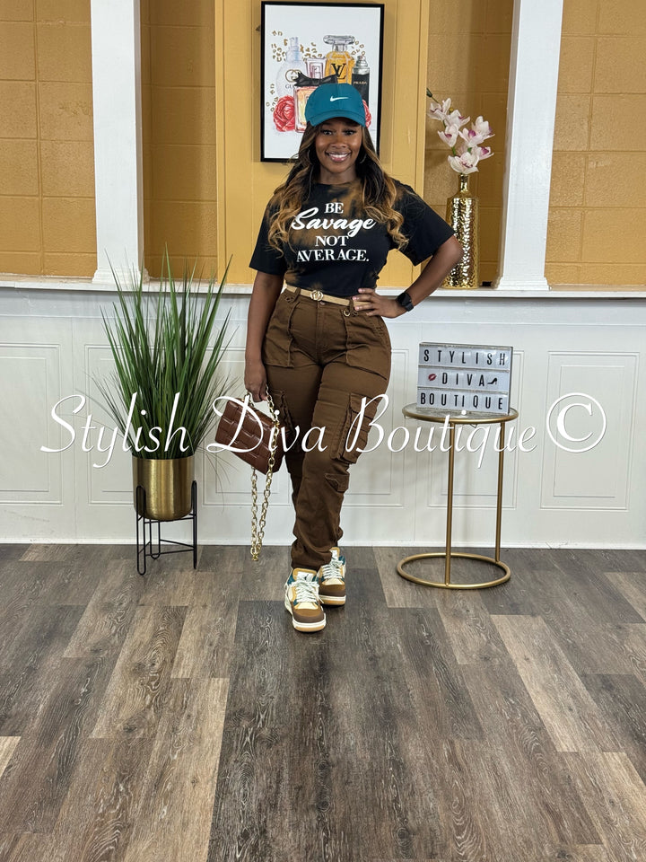 Sienna Cargo Joggers up to 3XL (Chocolate Brown)