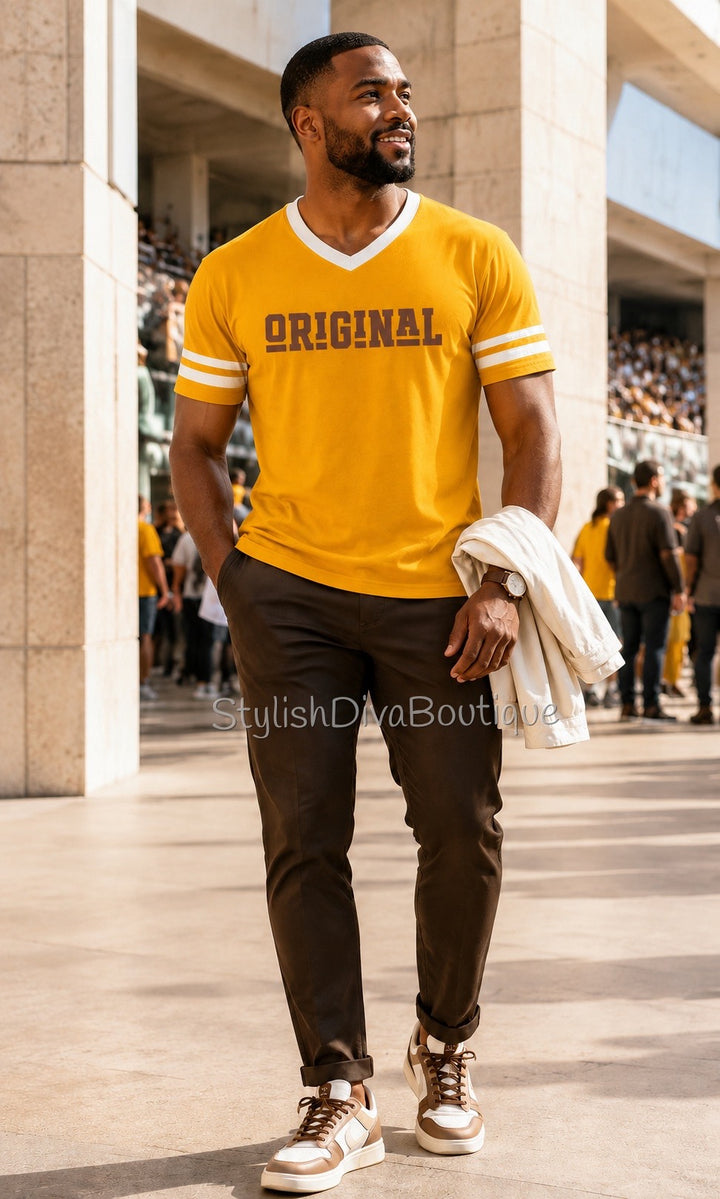 ORIGINAL Varsity Tee (Gold/Brown)