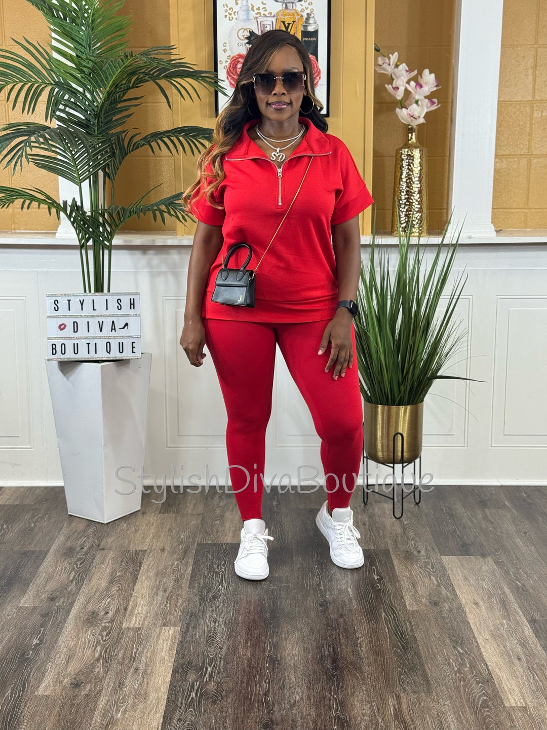 Butter Soft Microfiber Leggings up to 3XL (Red)