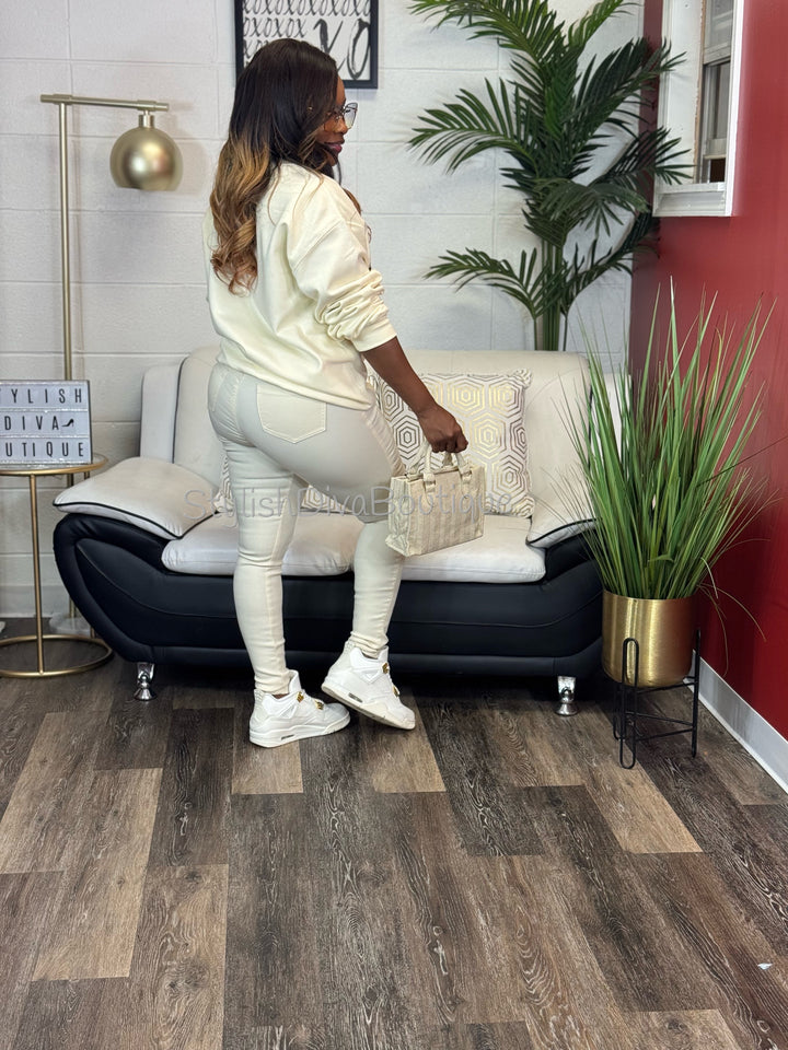 So Curvy Signature Skinny Jeans up to 2XL (Cream)