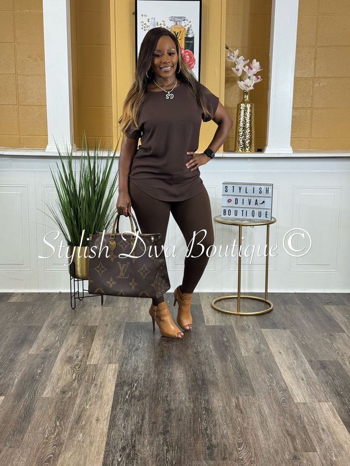 Dakota 2pc Legging Set (Brown)