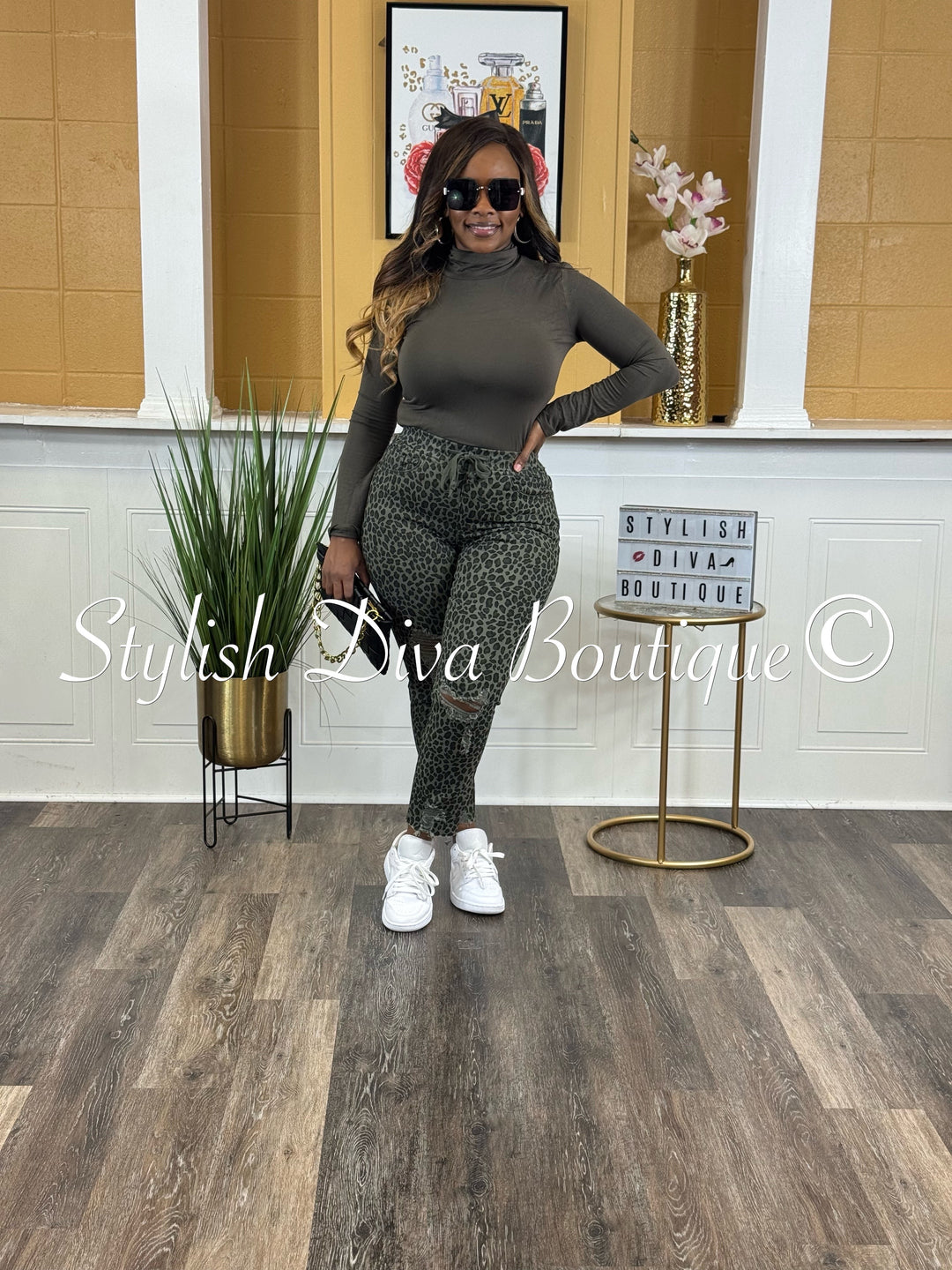 Wild Side Ankle Joggers up to 3XL (Olive/Black)