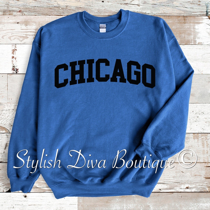Chicago Sweatshirt Only up to 3XL (Black Print)