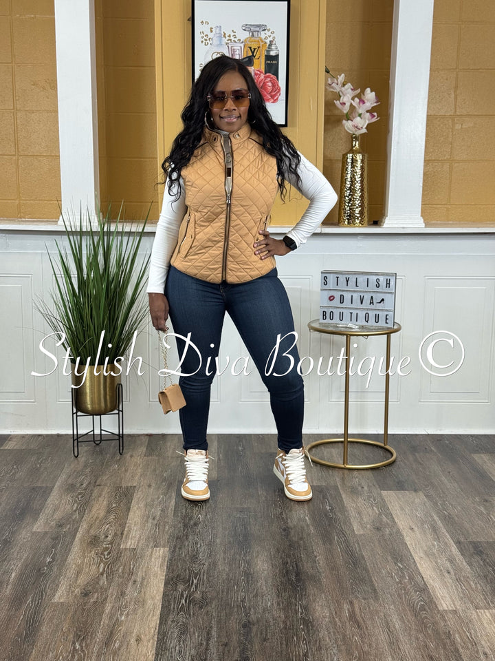 Rowan Quilted Padded Vest up to 2XL (Caramel)