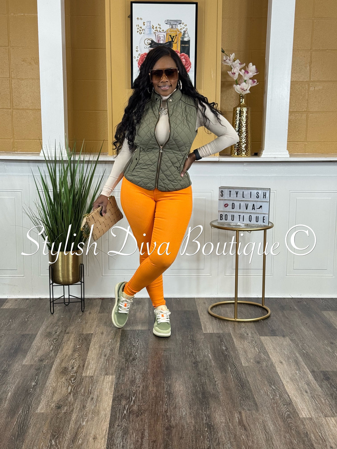 Rowan Quilted Padded Vest up to 2XL (Lt Olive)