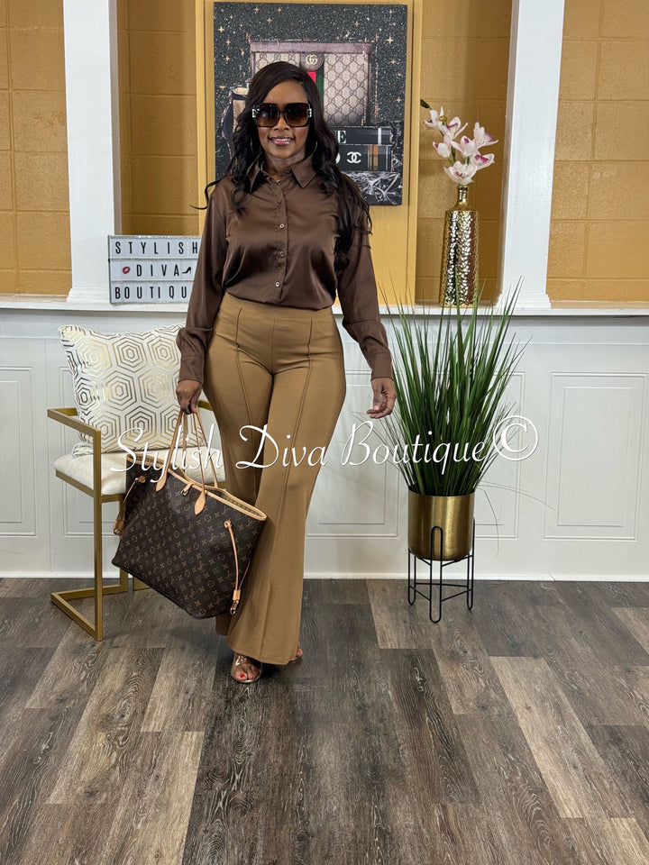 Gia Flare Pants (Camel)