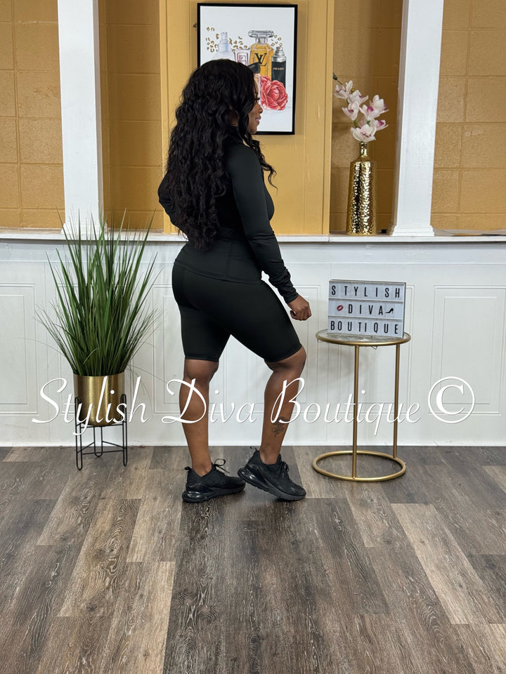 Sporty Girl 4 Piece Active Set (Black)