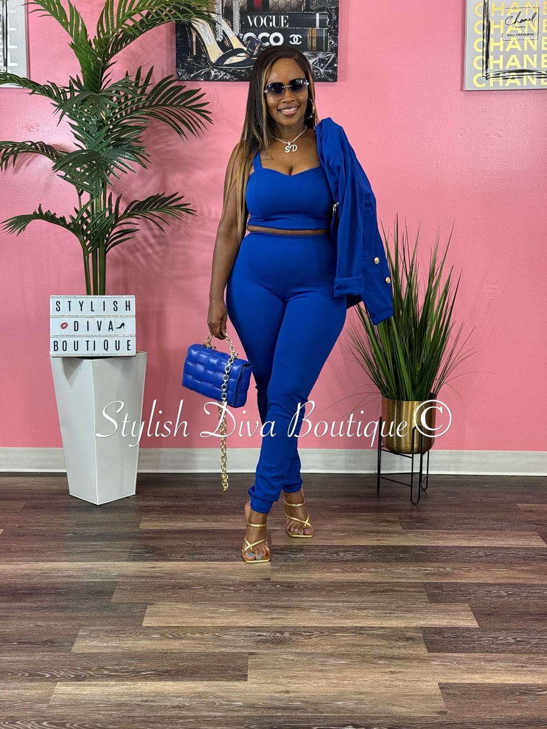 Boss Babe 3pc Jacket Set up to 3XL (Royal Blue)