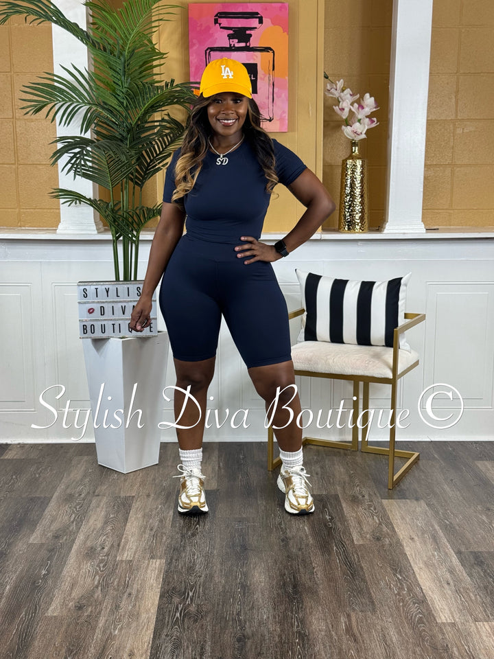 Biker Bae Set (Navy)