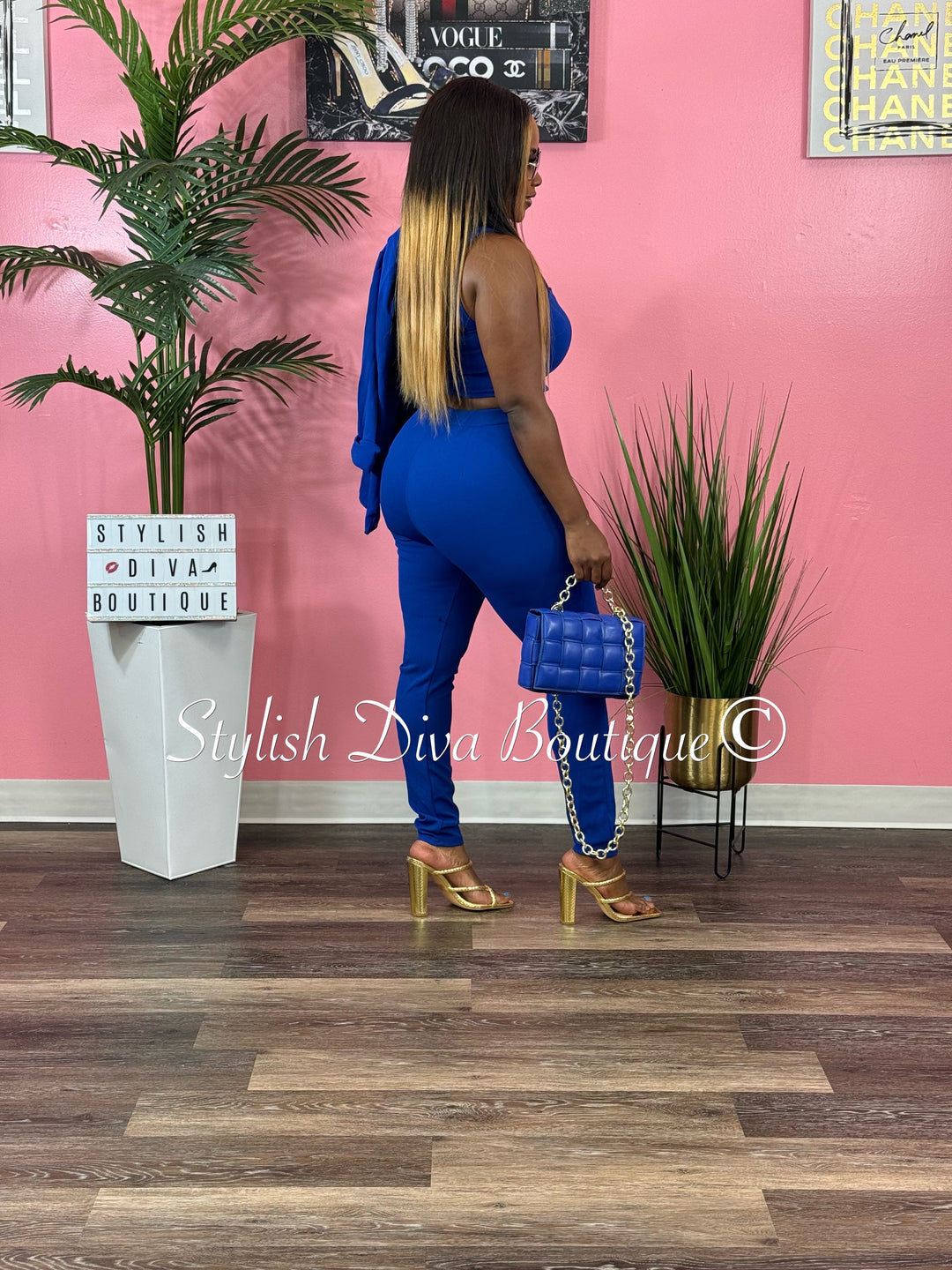 Boss Babe 3pc Jacket Set up to 3XL (Royal Blue)