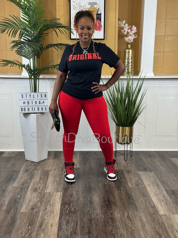 So Curvy Stretch Skinny Jeans up to 2XL (Red)