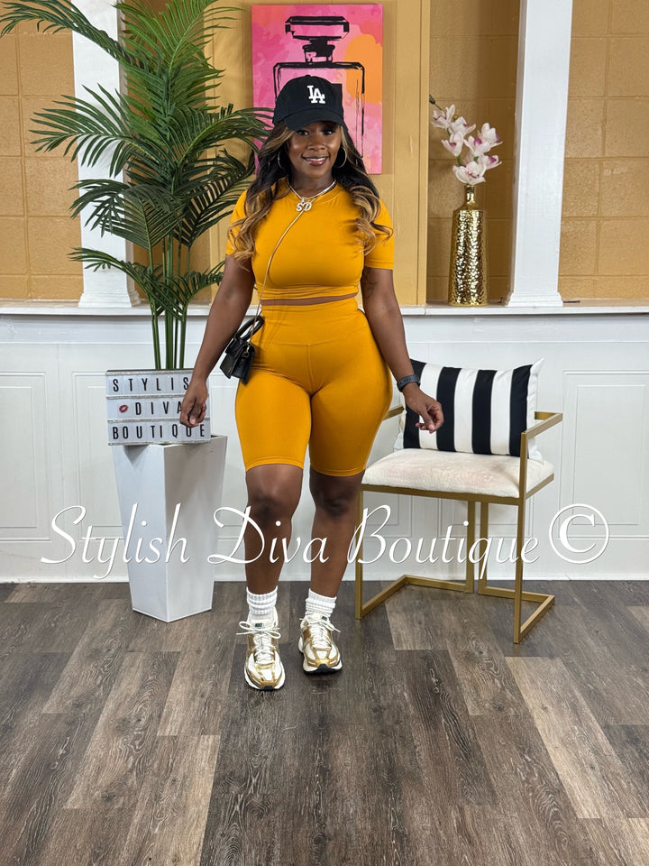 Biker Bae Set (Mustard)