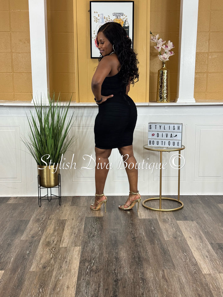 Bold Cut Dress (Black)