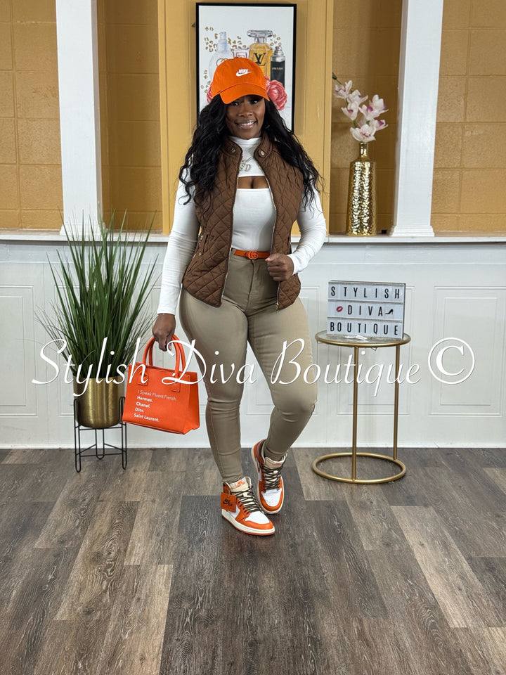 Rowan Quilted Padded Vest up to 2XL (Brown)