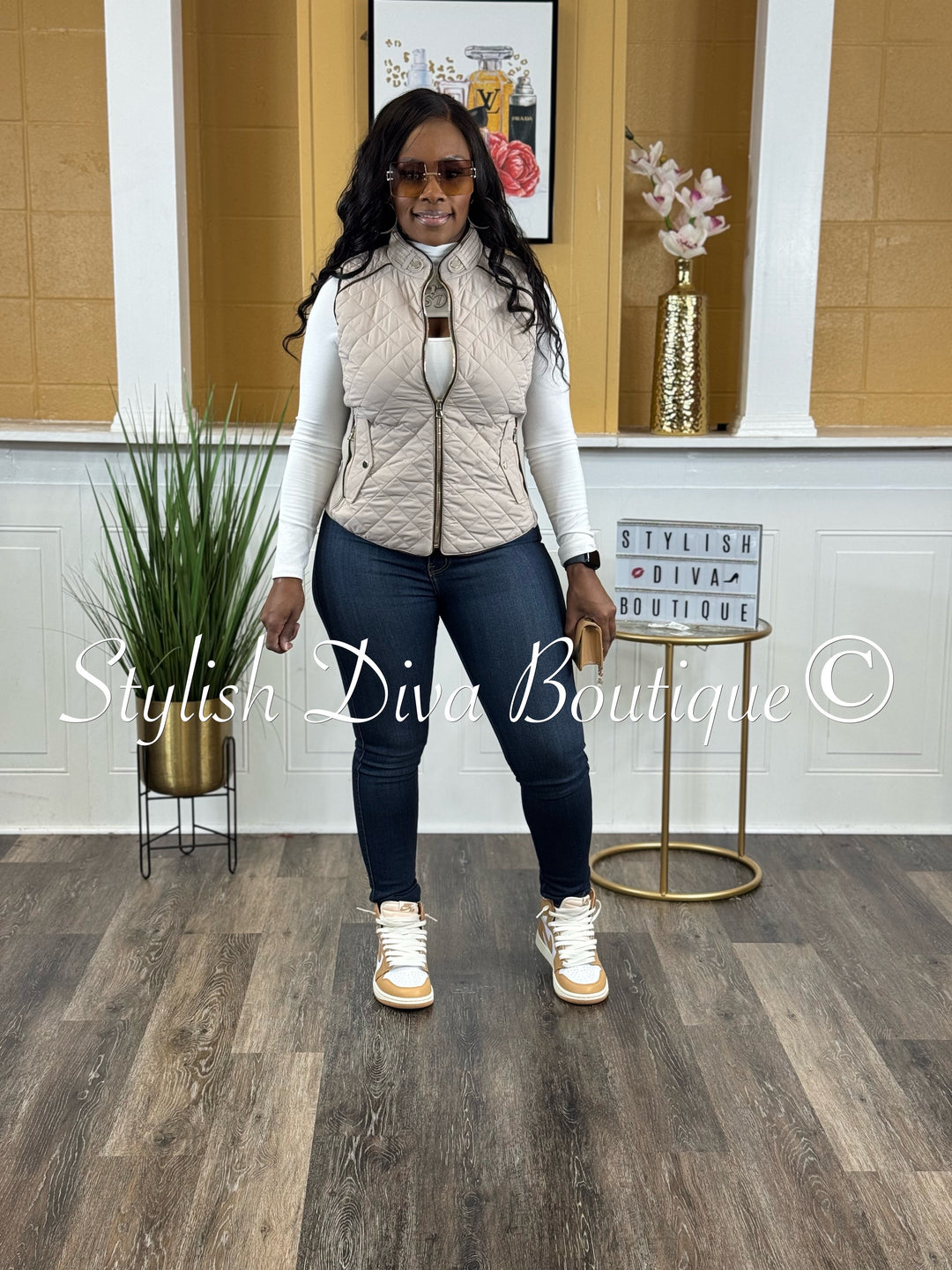 Rowan Quilted Padded Vest up to 2XL (Pale Taupe)