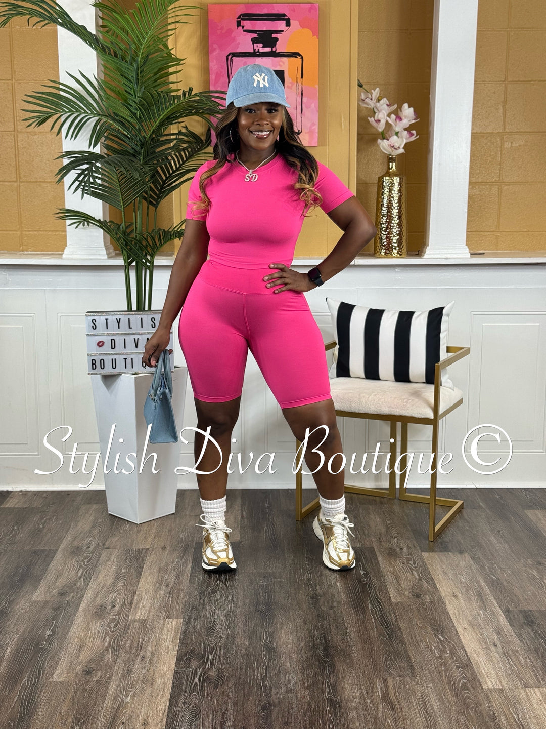 Biker Bae Set (Hot Pink)
