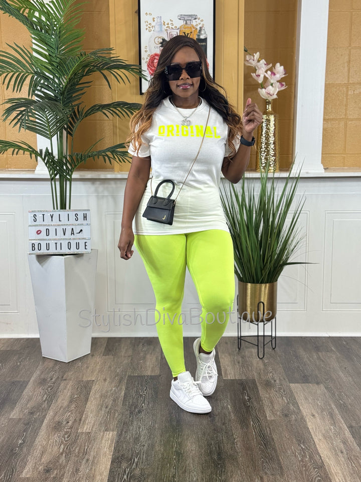 Butter Soft Microfiber Leggings (Neon Yellow)