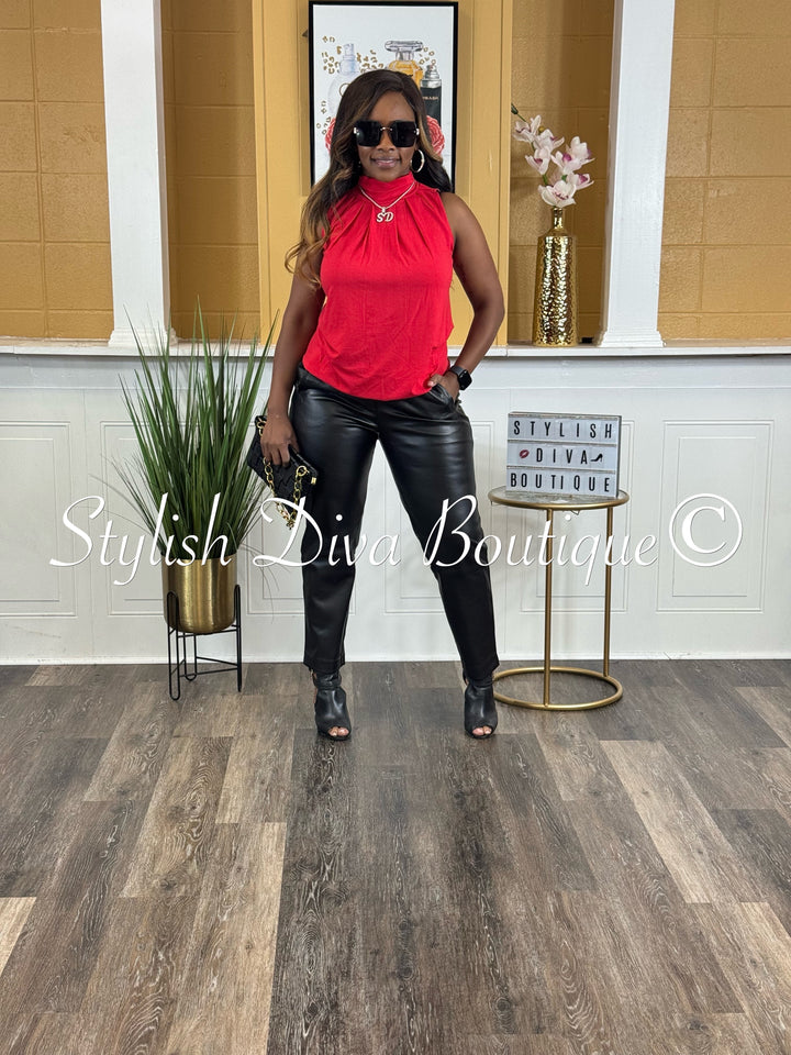 Luxe Jet Black Leather Pants