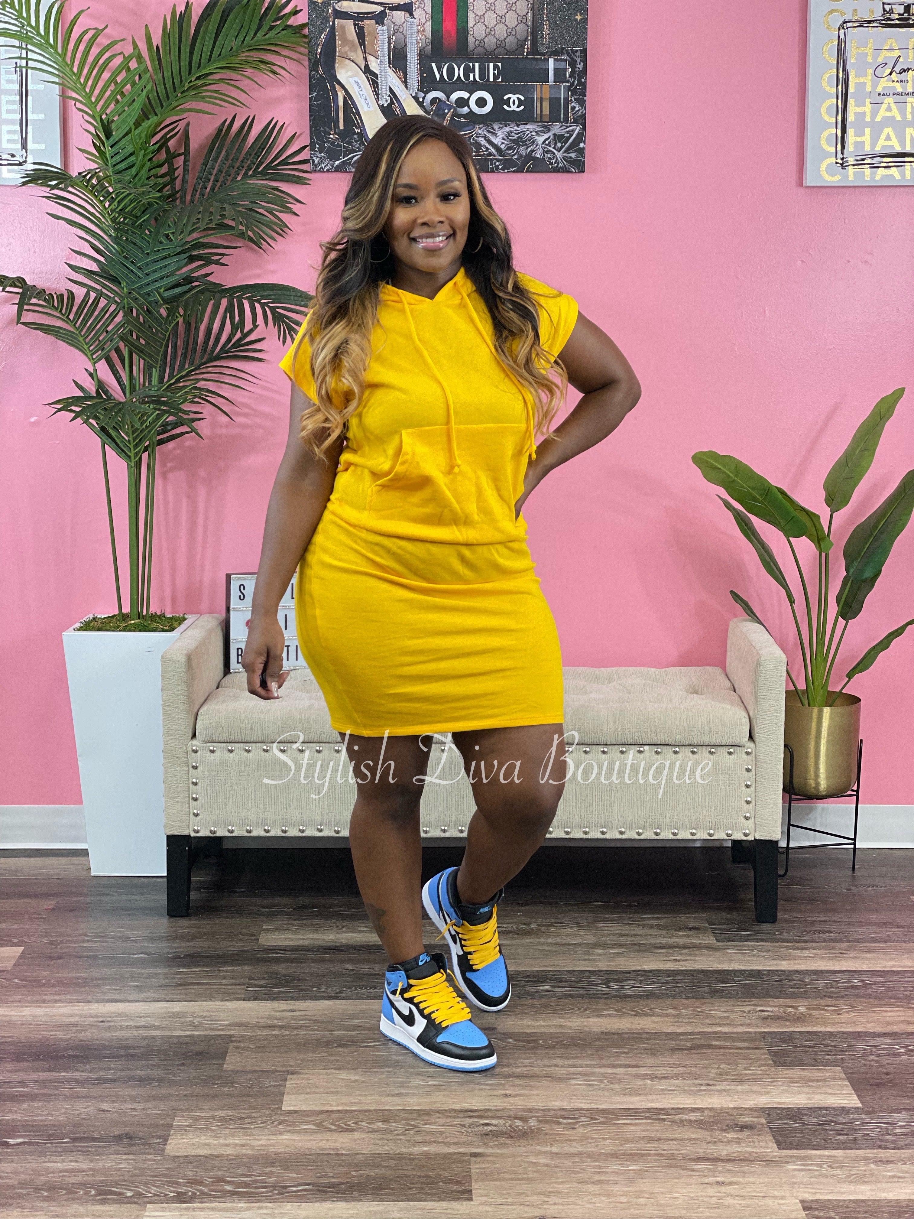 Hoodie store dress yellow