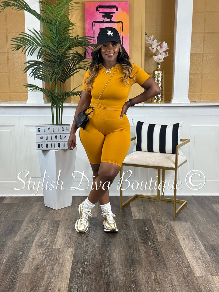 Biker Bae Set (Mustard)