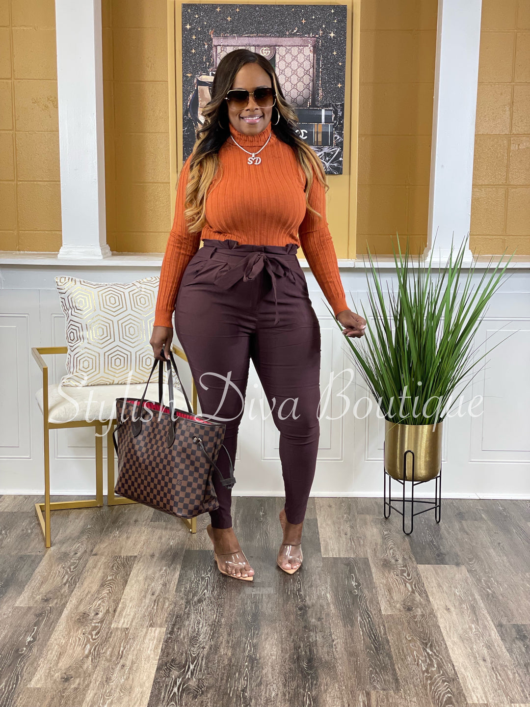 Luxe Diva Pants up to 3XL (Chocolate)