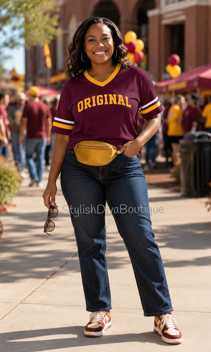 ORIGINAL Varsity Tee (Crimson/Gold/White)