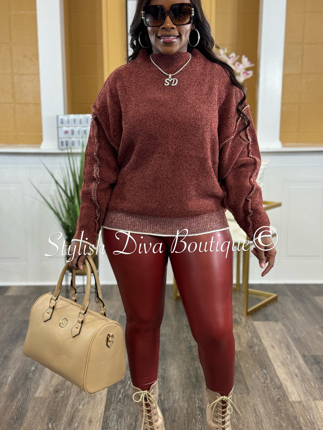 Darla Sweater Set (Dk Rust)