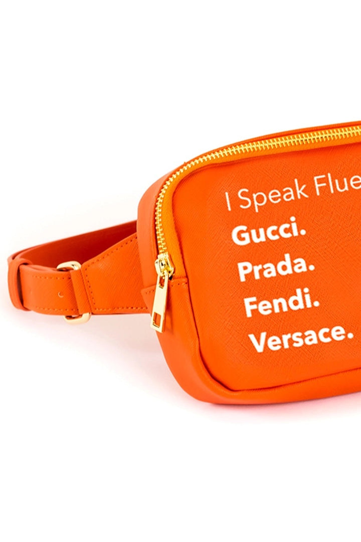 I Speak Designer Fanny Pack (Orange)