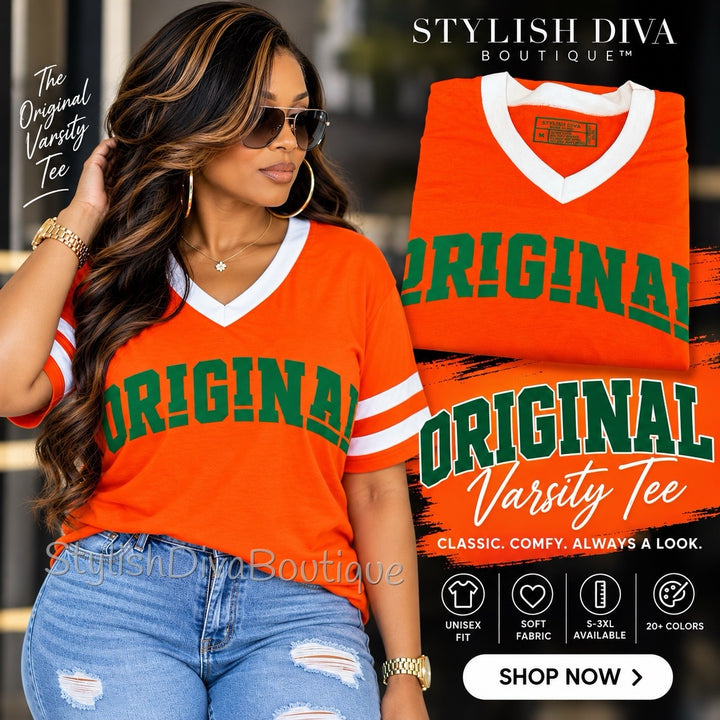 ORIGINAL Varsity Tee (Orange/Green)