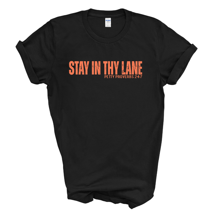 Stay in Thy Lane Graphic Tee (Coral Print)