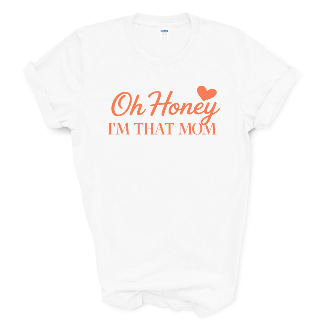 I Am That Mom Graphic Tee (Coral Print)