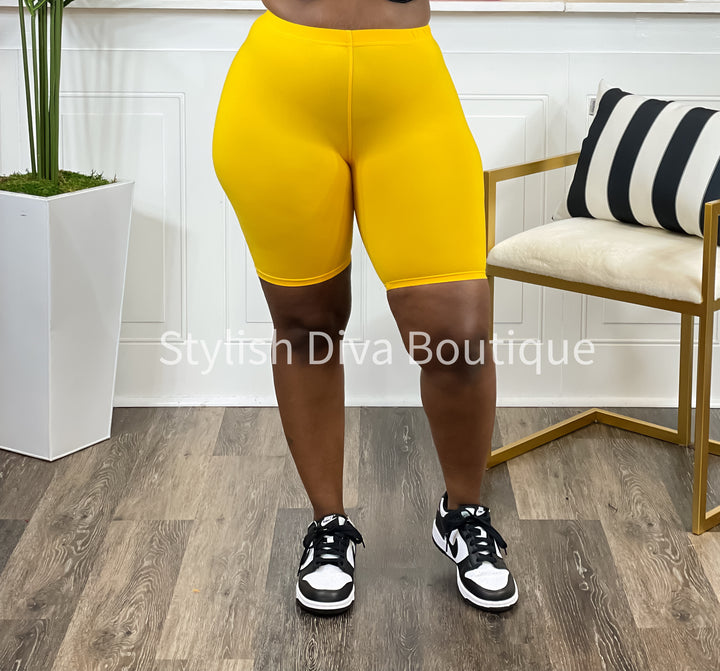 Butter Soft Biker Shorts up to 3XL (Gold Yellow)