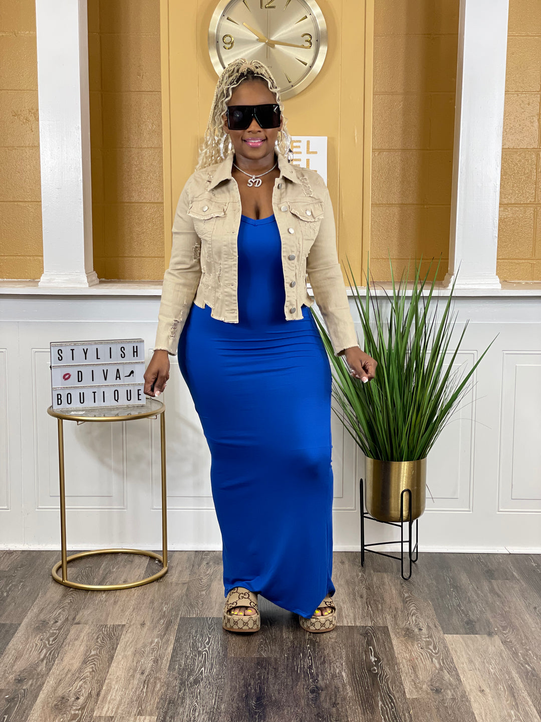 Royal blue cheap boutique dress